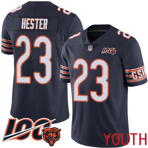 Chicago Bears Limited Navy Blue Youth Devin Hester Home Jersey NFL Football #23 100th Season